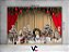 Fundo Fotográfico 2,20 x 1,50 - Cenário de Natal com Cortina Vermelha e Bege 121 - Imagem 2