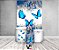 Painel De Festa Vertical 1,50 x 2,20 + Trio De Capas Cilindro - Borboleta Azul Floral 004 - Imagem 2