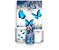 Painel De Festa Vertical 1,50 x 2,20 + Trio De Capas Cilindro - Borboleta Azul Floral 004 - Imagem 1