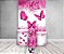 Painel De Festa Vertical 1,50 x 2,20 + Trio De Capas Cilindro - Borboleta Pink Com Flores 027 - Imagem 2