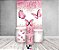 Painel De Festa Vertical 1,50 x 2,20 + Trio De Capas Cilindro - Borboleta Rosa Suave Com Flores 029 - Imagem 2