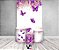 Painel De Festa Vertical 1,50 x 2,20 + Trio De Capas Cilindro -  Borboleta Roxo Floral 030 - Imagem 2