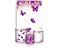 Painel De Festa Vertical 1,50 x 2,20 + Trio De Capas Cilindro -  Borboleta Roxo Floral 030 - Imagem 1