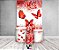 Painel De Festa Vertical 1,50 x 2,20 + Trio De Capas Cilindro - Borboleta Vermelha Com Flores 035 - Imagem 2