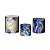 Trio De Capas De Cilindro - Flores Azul e Dourado 020 - Imagem 1