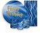 Painel De Festa + Trio De Capas Cilindro + Faixa Veste Fácil - Happy Birthday Azul e Dourado 055 - Imagem 1