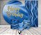 Painel De Festa + Trio De Capas Cilindro + Faixa Veste Fácil - Happy Birthday Azul e Dourado 055 - Imagem 2