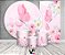 Painel De Festa + Trio De Capas Cilindro + Faixa Veste Fácil - Borboletas Rosa no Campo 019 - Imagem 2