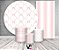 Painel De Festa + Trio De Capas Cilindro + Faixa Veste Fácil - Laços e Fitas Rosa Aquarela 025 - Imagem 2