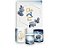 Painel De Festa Vertical 1,50 x 2,20 + Trio De Capas Cilindro - Chá de Casa Nova Azul Floral 006 - Imagem 1
