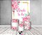 Painel De Festa Vertical 1,50 x 2,20 + Trio De Capas Cilindro - Bride To Be Floral Rosa 008 - Imagem 2