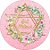 Painel De Festa Redondo 1,50x1,50 - Bat Mitzvá Judaico Rosa com Dourado 046 - Imagem 1