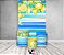 Painel De Festa Vertical 1,50 x 2,20 + Trio De Capas Cilindro - Limão Siciliano Listrado Azul 018 - Imagem 2