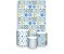 Painel De Festa Vertical 1,50 x 2,20 + Trio De Capas Cilindro - Azulejo Mediterrâneo Azul e Amarelo 052 - Imagem 1
