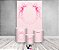 Painel De Festa Vertical 1,50 x 2,20 + Trio De Capas Cilindro - Laço Rosa Efeito Textura Linho 065 - Imagem 2