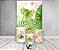 Painel De Festa Vertical 1,50 x 2,20 + Trio De Capas Cilindro - Folhas Tropical Rosa 014 - Imagem 2