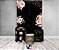 Painel De Festa Vertical 1,50 x 2,20 + Trio De Capas Cilindro - Preto com Flores Rosas 011 - Imagem 2
