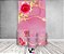 Painel De Festa Vertical 1,50 x 2,20 + Trio De Capas Cilindro - Flores Efeito Mármore Pink 029 - Imagem 2