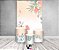 Painel De Festa Vertical 1,50 x 2,20 + Trio De Capas Cilindro - Flores Salmão e Verde Aquarela 030 - Imagem 2