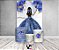 Painel De Festa Vertical 1,50 x 2,20 + Trio De Capas Cilindro - Princesa Vestido e Flores Azuis 060 - Imagem 2