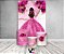 Painel De Festa Vertical 1,50 x 2,20 + Trio De Capas Cilindro - Princesa Vestido e Flores Pink 064 - Imagem 2