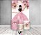 Painel De Festa Vertical 1,50 x 2,20 + Trio De Capas Cilindro - Princesa Vestido e Flores Rosa 066 - Imagem 2