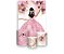 Painel De Festa Vertical 1,50 x 2,20 + Trio De Capas Cilindro - Princesa Vestido e Flores Rosa 066 - Imagem 1