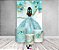 Painel De Festa Vertical 1,50 x 2,20 + Trio De Capas Cilindro - Princesa Vestido e Flores Esverdeado 068 - Imagem 2