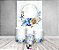 Painel De Festa Vertical 1,50 x 2,20 + Trio De Capas Cilindro - Floral Azul com Dourado 095 - Imagem 2