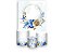 Painel De Festa Vertical 1,50 x 2,20 + Trio De Capas Cilindro - Floral Azul com Dourado 095 - Imagem 1
