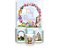 Painel De Festa Vertical 1,50 x 2,20 + Trio De Capas Cilindro - Feliz  Páscoa Coelhos Rosa 002 - Imagem 1