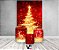 Painel De Festa Vertical 1,50 x 2,20 + Trio De Capas Cilindro - Natal Vermelho Árvore Dourada 012 - Imagem 2