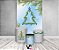 Painel De Festa Vertical 1,50 x 2,20 + Trio De Capas Cilindro - Natal Azul Com folhagens 024 - Imagem 2