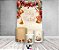 Painel De Festa Vertical 1,50 x 2,20 + Trio De Capas Cilindro - Natal Flores Vermelhas Com Sinos 028 - Imagem 2