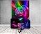 Painel De Festa Vertical 1,50 x 2,20 + Trio De Capas Cilindro - Flor Efeito Neon Colorido 008 - Imagem 2