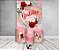 Painel De Festa Vertical 1,50 x 2,20 + Trio De Capas Cilindro - Gratidão Efeito Mármore Floral 017 - Imagem 2