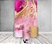Painel De Festa Vertical 1,50 x 2,20 + Trio De Capas Cilindro - Efeito Mármore Pink com Dourado 15 Anos 040 - Imagem 2