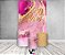 Painel De Festa Vertical 1,50 x 2,20 + Trio De Capas Cilindro - Efeito Mármore Pink com Dourado 40 Anos 044 - Imagem 2