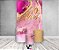 Painel De Festa Vertical 1,50 x 2,20 + Trio De Capas Cilindro - Efeito Mármore Pink com Dourado 70 Anos 054 - Imagem 2