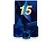 Painel De Festa Vertical 1,50 x 2,20 + Trio De Capas Cilindro - 15 Anos Azul com Dourado 195 - Imagem 1