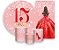 Painel De Festa + Trio De Capas Cilindro + Faixa Veste Fácil - 15 Anos Princesa Vermelho Efeito Glitter 079 - Imagem 1