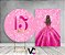 Painel De Festa Redondo 1,50x1,50 + Vertical 1,50x2,20 - 15 Anos Princesa Pink Efeito Glitter 061 - Imagem 2