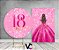 Painel De Festa Redondo 1,50x1,50 + Vertical 1,50x2,20 - 18 Anos Princesa Pink Efeito Glitter 068 - Imagem 2