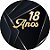 Painel De Festa Redondo 1,50x1,50 - 18 Anos Preto com Dourado 317 - Imagem 1