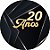 Painel De Festa Redondo 1,50x1,50 - 20 Anos Preto com Dourado 324 - Imagem 1