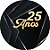 Painel De Festa Redondo 1,50x1,50 - 25 Anos Preto com Dourado 325 - Imagem 1