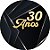 Painel De Festa Redondo 1,50x1,50 - 30 Anos Preto com Dourado 326 - Imagem 1
