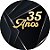 Painel De Festa Redondo 1,50x1,50 - 35 Anos Preto com Dourado 327 - Imagem 1