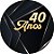 Painel De Festa Redondo 1,50x1,50 - 40 Anos Preto com Dourado 328 - Imagem 1