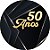Painel De Festa Redondo 1,50x1,50 - 50 Anos Preto com Dourado 330 - Imagem 1